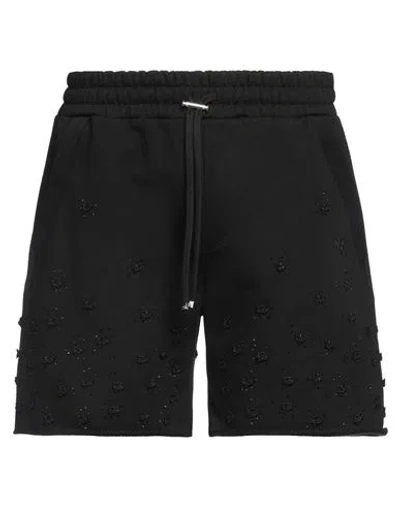 Amiri Cotton-blend Towelling Monogram Shorts In Black