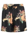 Amiri Man Shorts & Bermuda Shorts Black Size S Silk In Multi