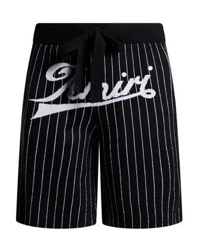 Amiri Man Shorts & Bermuda Shorts Black Size Xl Wool In Animal Print