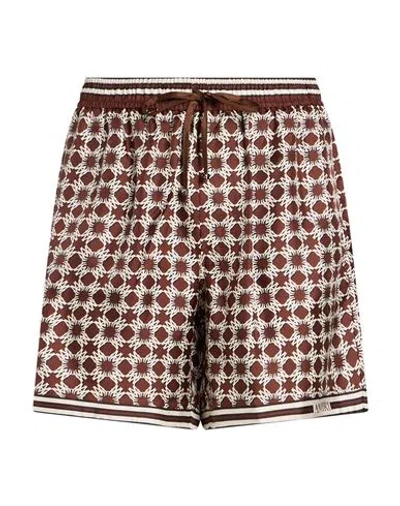 Amiri Man Shorts & Bermuda Shorts Chocolate Brown Size S Silk