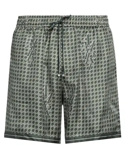 Amiri Man Shorts & Bermuda Shorts Green Size 46 Silk