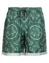 Amiri Man Shorts & Bermuda Shorts Green Size Xl Silk In Green