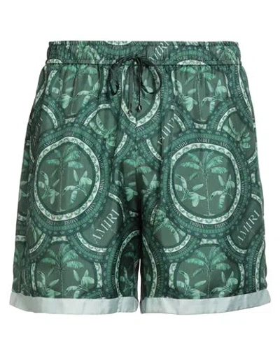 Amiri Man Shorts & Bermuda Shorts Green Size Xl Silk