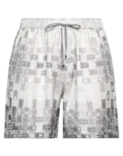 Amiri Man Shorts & Bermuda Shorts Grey Size 32 Silk
