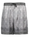 Amiri Illustration-print Silk Shorts In Grey