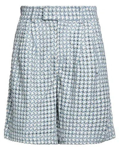 Amiri Man Shorts & Bermuda Shorts Light Blue Size 36 Goat Skin, Ovine Leather