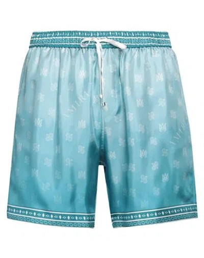 Amiri Man Shorts & Bermuda Shorts Light Blue Size L Silk