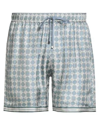 Amiri Man Shorts & Bermuda Shorts Light Blue Size M Silk