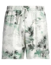 Amiri Man Shorts & Bermuda Shorts Light Green Size L Silk, Glass In Green
