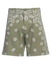 Amiri Man Shorts & Bermuda Shorts Military Green Size 34 Cotton