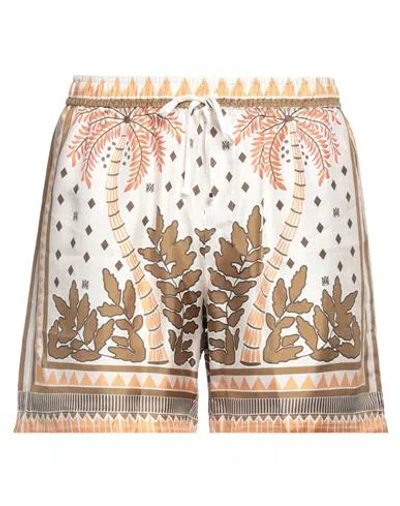 Amiri Man Shorts & Bermuda Shorts Off White Size L Silk
