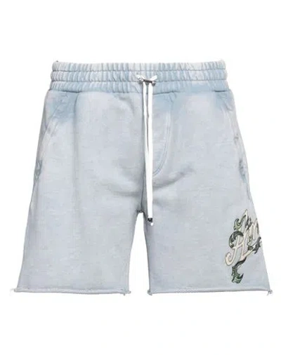 Amiri Filigree Cotton Track Shorts In Blue