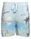 Amiri Man Shorts & Bermuda Shorts Sky Blue Size Xs Cotton In Blue