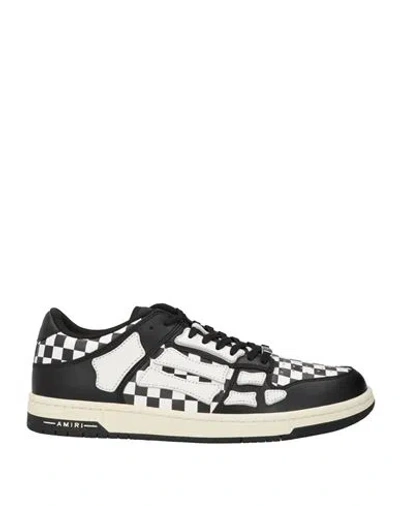 AMIRI AMIRI MAN SNEAKERS BLACK SIZE 9 LEATHER, TEXTILE FIBERS