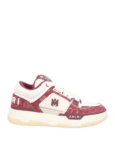 Amiri Man Sneakers Burgundy Size 8 Leather, Textile Fibers In Red