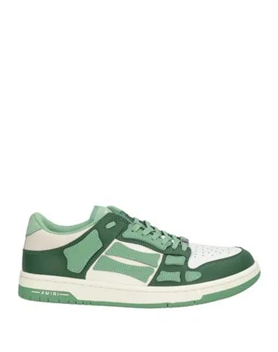 Amiri Man Sneakers Green Size 9 Leather, Textile Fibers