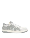 Amiri Man Sneakers Light Grey Size 14 Leather, Textile Fibers In Gray