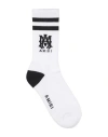 Amiri Logo-intarsia Ribbed Stretch Cotton-blend Socks In White