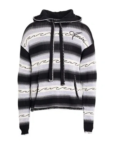 Amiri Man Sweater Black Size Xl Cotton, Polyamide In Multi