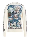 Amiri Man Sweater Ivory Size M Wool, Cotton