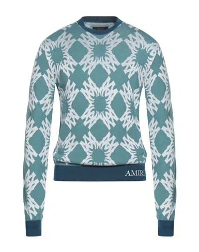 Amiri Man Sweater Light Blue Size L Wool, Viscose