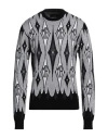 Amiri Black & Gray Jacquard Sweater In Grey