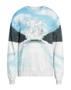 Amiri Man Sweater Sky Blue Size L Cotton, Cashmere In Blue