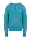 Amiri Man Sweater Turquoise Size L Cotton, Polyamide, Alpaca Wool, Polyester In Blue