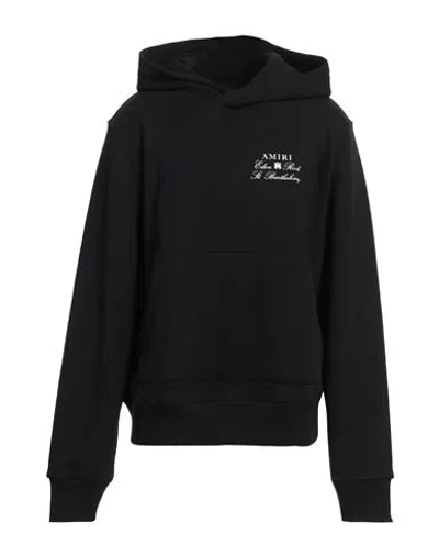 Amiri Logo Printed Long Sleeved Hoodie In Black