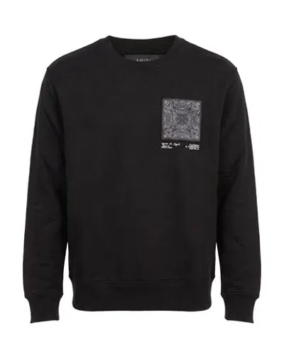 Amiri Man Sweatshirt Black Size Xl Cotton, Elastane
