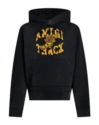 Amiri Man Sweatshirt Charcoal Size M Cotton In Black