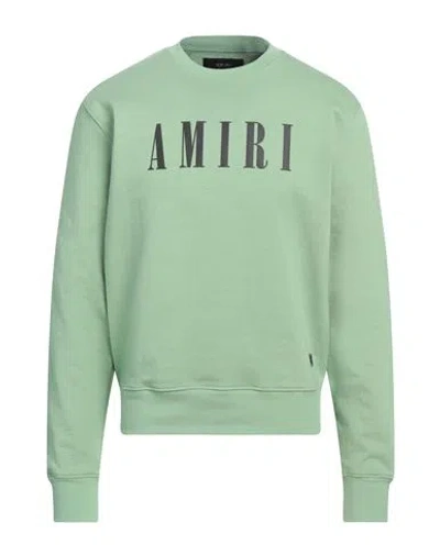 Amiri Man Sweatshirt Light Green Size L Cotton, Elastane