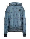 Amiri Man Sweatshirt Pastel Blue Size M Cotton In Blue