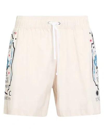 Amiri Man Swim Trunks Beige Size L Polyester, Elastane