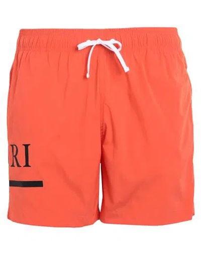 Amiri Man Swim Trunks Orange Size S Polyester, Elastane