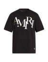 Amiri Cotton Staggered Logo T-shirt Men In Black