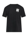 Amiri Jazz Wolf Black Crewneck T-shirt With Logo Lettering On The Front And Maxi Print On The Rear In Cott In Black