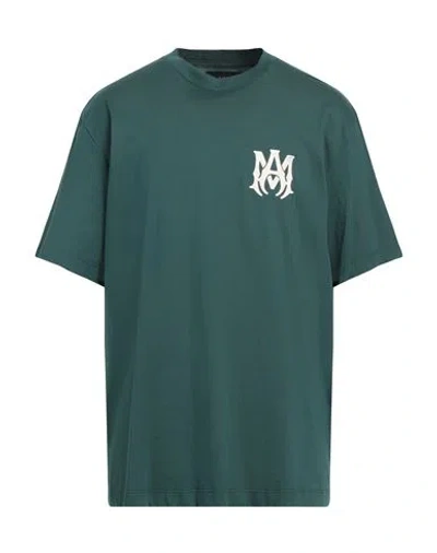 Amiri Man T-shirt Dark Green Size L Cotton, Elastane