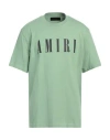 Amiri Man T-shirt Light Green Size S Cotton In Green