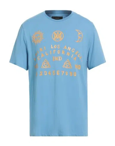 Amiri Man T-shirt Sky Blue Size L Cotton