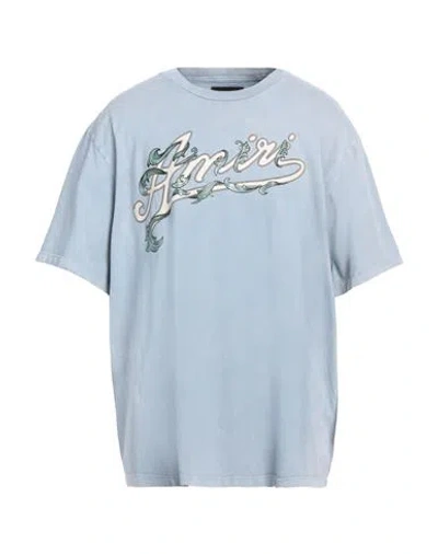 Amiri Man T-shirt Sky Blue Size Xs Cotton In Ashley Blue
