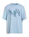 Amiri Man T-shirt Sky Blue Size Xxl Cotton In Blue