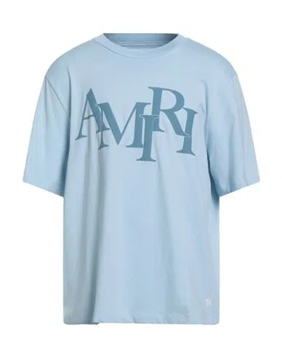 Amiri Man T-shirt Sky Blue Size Xxl Cotton