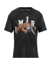 Amiri Man T-shirt Steel Grey Size M Cotton In Grey