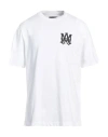 Amiri White Crewneck T-shirt With Logo Print On The Front And Logo Lettering On The Rear In Cotton Man