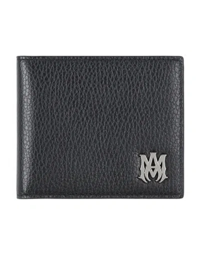 Amiri Man Wallet Black Size - Leather, Zamak