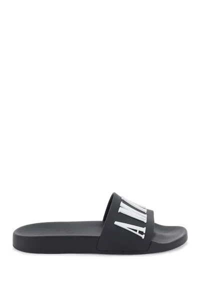 Amiri Maxi Logo Slide Sandals In Black For Men