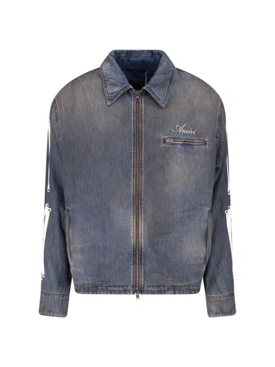 Amiri Men's 100% Cotton Jacket In Grey