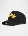 Amiri 3-star Canvas Baseball Cap In Black Champagne