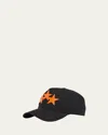Amiri Men's 3-star Canvas Baseball Cap In Black